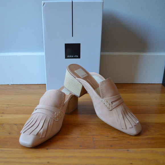 DOLCE VITA Fringe Leather Mules - Picture 7 of 8